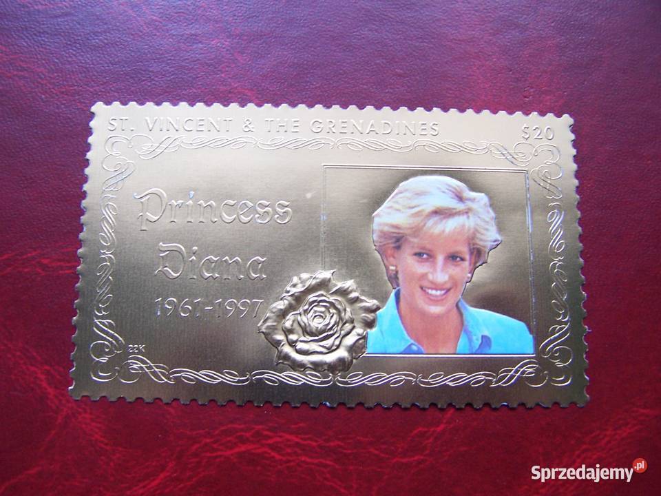 St Vincent 1998 MNH Śmierć Księżnej Diany Tychy