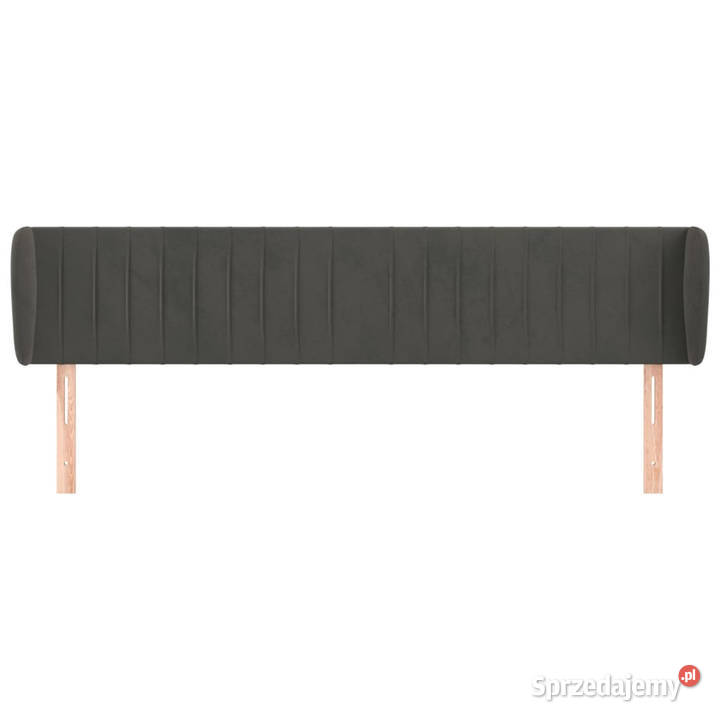 Zagłówek uszak ciemnoszary 183x23x7888 aksamitny mazowieckie