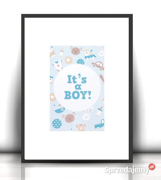 its a boy plakat mały plakat chłopca pastelowy Dekoracje i ozdoby Gdańsk sprzedam