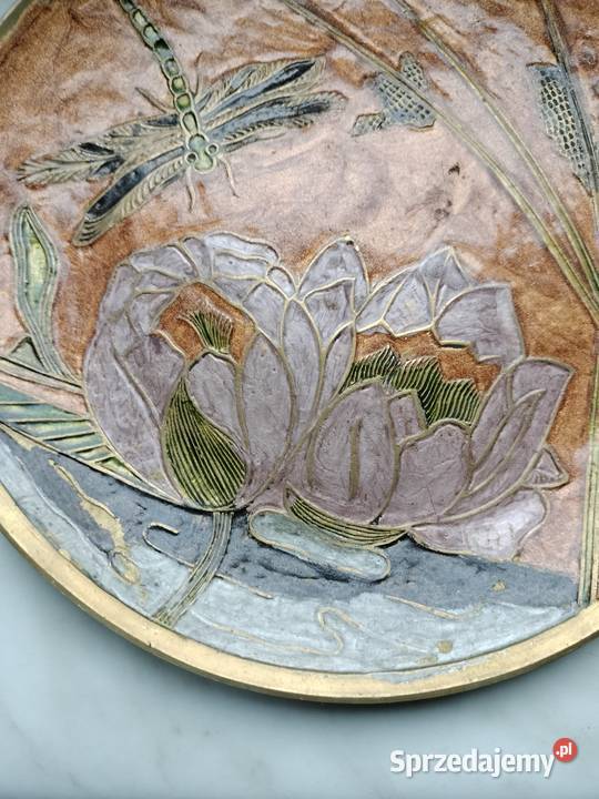 Mosiężny talerz z zawieszką metal kwiaty Pozostałe Choszczno