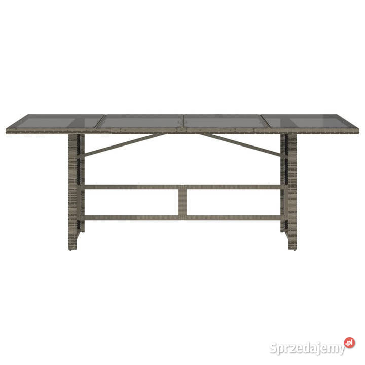 Stół ogrodowy ze szklanym blatem szary 190x80x74 Warszawa