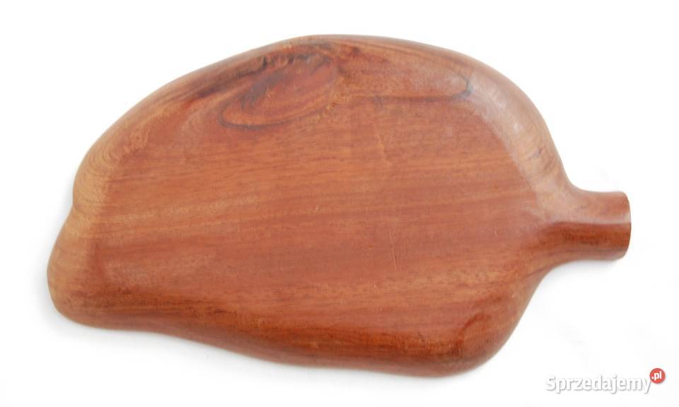Rzeźbiona patera owoc mango drewno teak lata 70 Patery Lublin