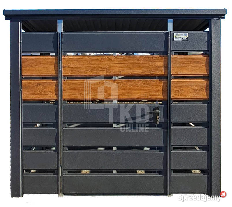 Wiata śmietnikowa 15x07m Antracyt jasny orzech Lubin