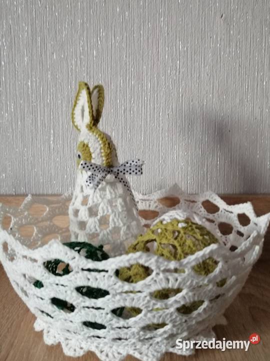 Kompozycja wielkanocna z zajączkiem i jajkami biały śląskie Katowice