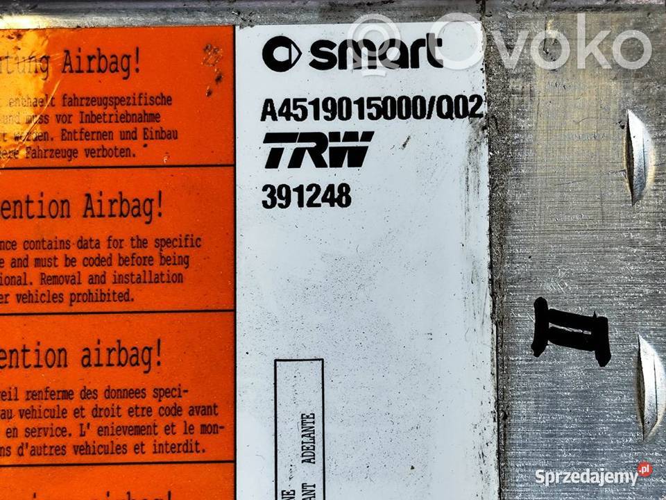 Smart ForTwo III C453 A451 MODUŁ SENSOR PODUSZEK