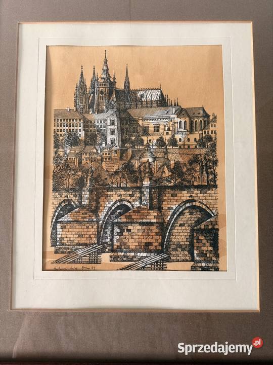 Grafika Artystyczna Praga 1982 Sygnowana śląskie