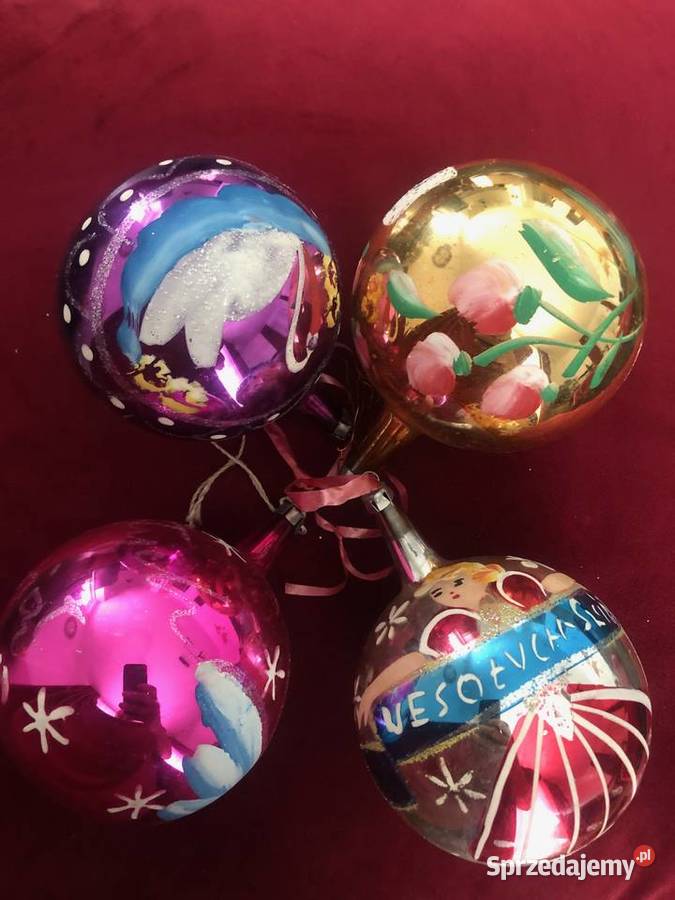 Zestaw 4 Unikalnych Polskich Bombek Choinkowych małopolskie Kraków