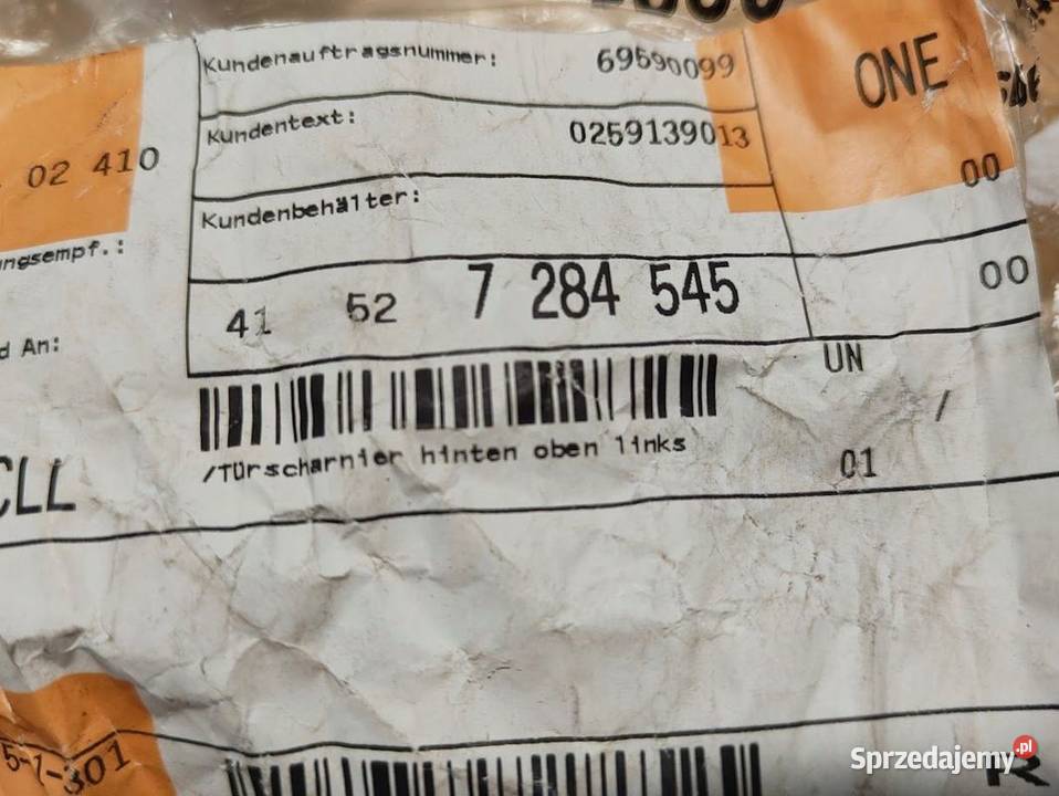 Zawias Drzwi Lewy Tył Górny BMW F20 F30 F34 F36 wielkopolskie