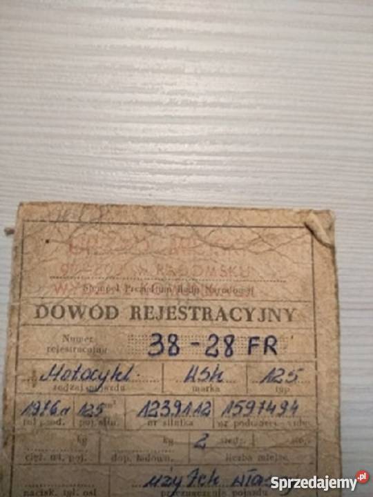 Dokumenty wsk kolekcjonerskie 125 1976r Pozostałe Wola Mokrzeska