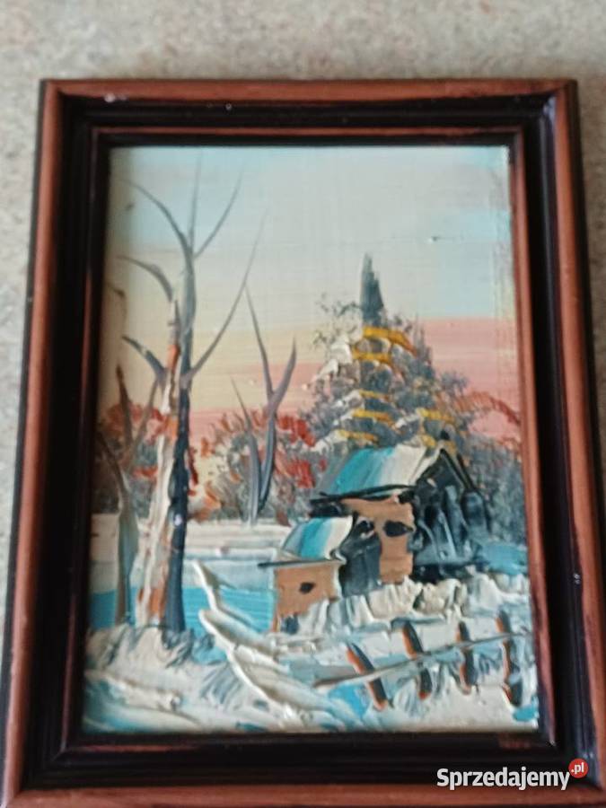 vintage obrazki malowane ręcznie Nowy Targ