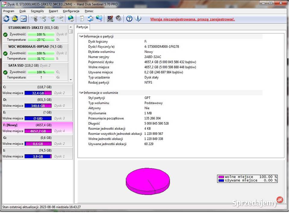 Seagate Expansion Desktop Drive 5TB dysk HDD USB Komputery i Akcesoria
