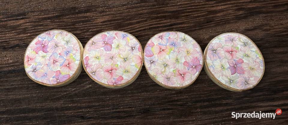 Komplet podkładek pod kubki decoupage