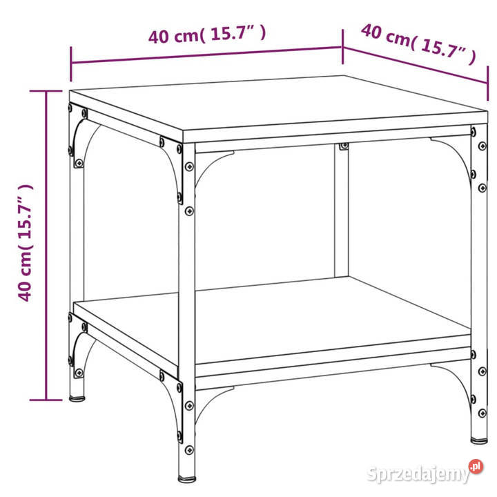 Stoliki 2 czarne 40x40x40 materiał Warszawa