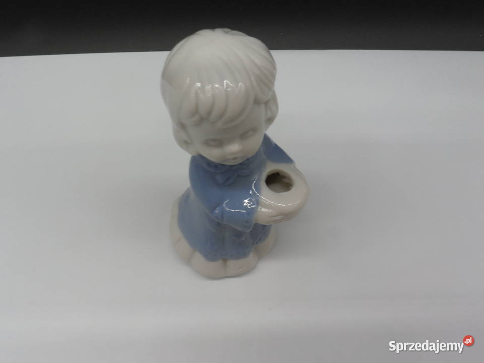 Porcelanowy Świecznik Dziewczynka Kolędnik Lata