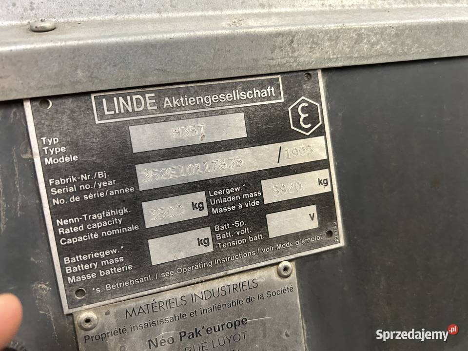 Wózek widłowy LINDE H35 352 35T LPG Linde Rzeszów