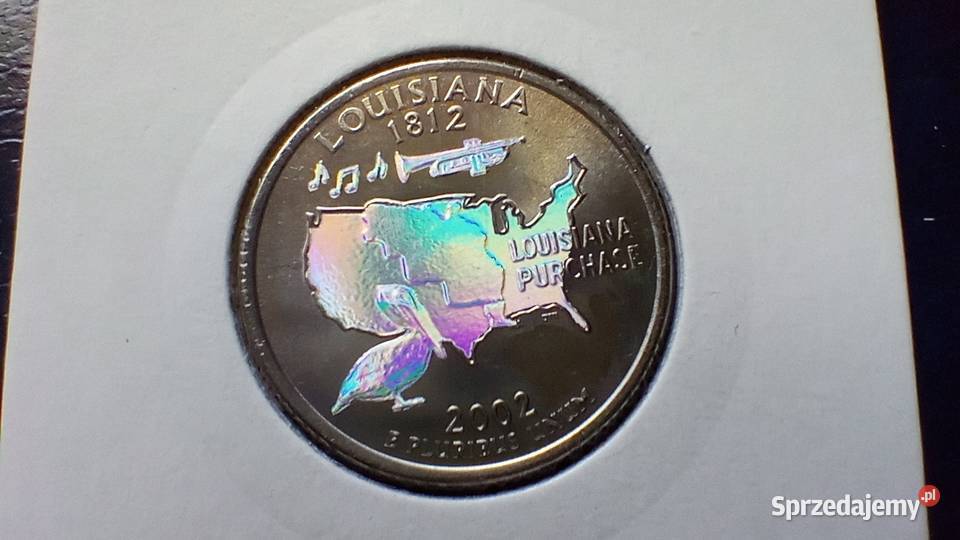 Stare monety 14 dolar 2002 Luizjana USA hologram podkarpackie Lesko