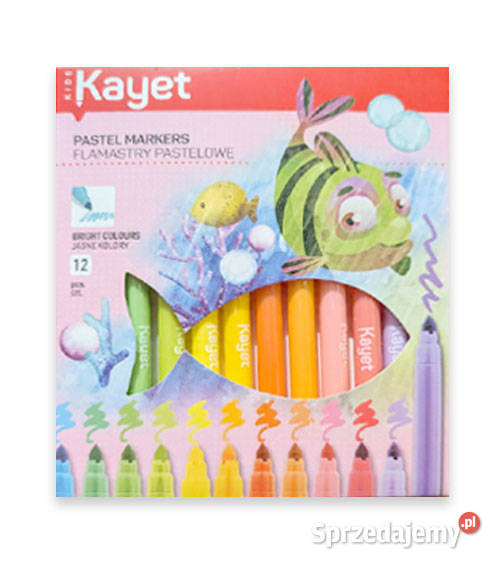 pastelowe flmastry 12 sztuk komplet pastelowych