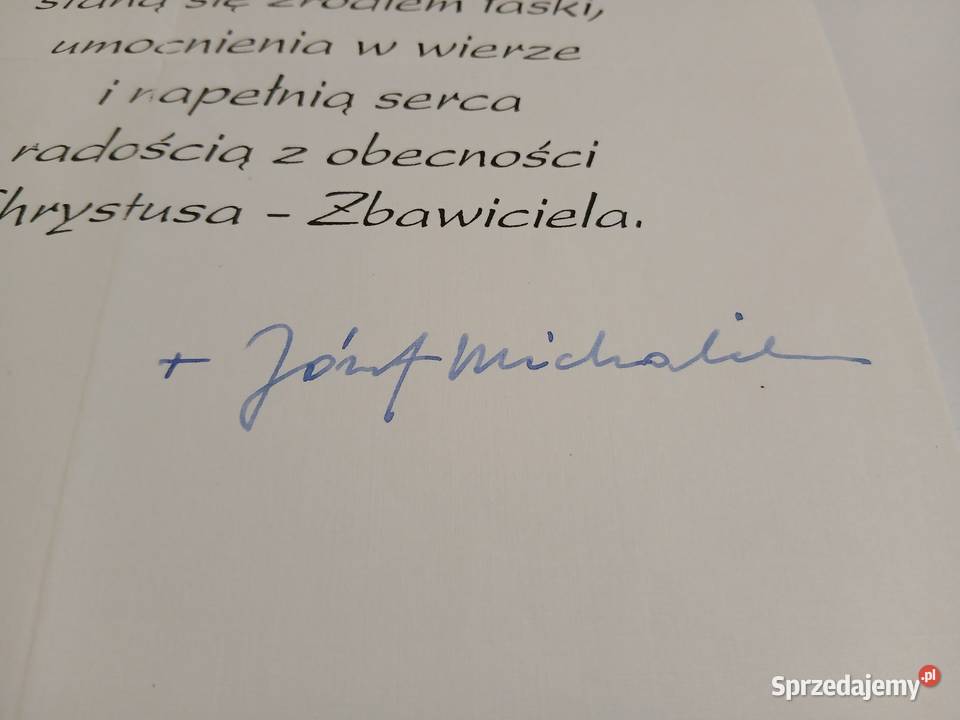 Autograf abpa Józefa Michalika wymienię Przemyśl