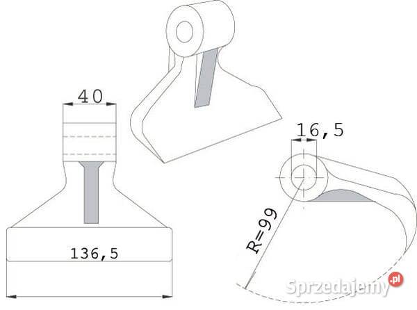Nóż bijakowy Fi 16 szer 40140 mm CK0960 Kamionna sprzedam
