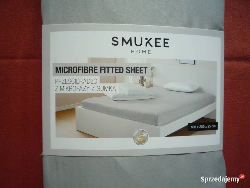 Smukee Szare Mikrofaza Prześcieradło z gumką zachodniopomorskie Szczecin