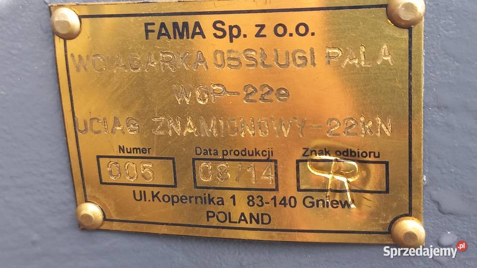 Wciągarka elektryczna uciąg 22kN Orle