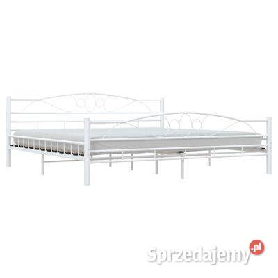 vidaXL Rama łóżka biała metalowa 200 x 200