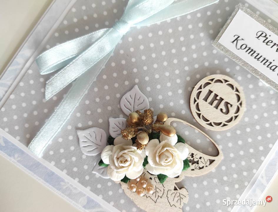 Kartka na Komunię Świętą ręcznie robiona Łódź