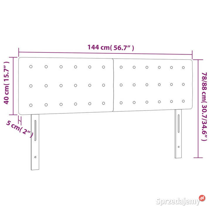 Zagłówek do łóżka z LED taupe 144x5x7888 tkanina Meble mazowieckie Warszawa