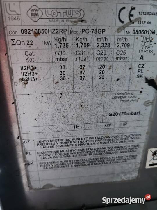 Kuchnia gazowa z półką RM GASTRO PC78 GP 22 kW Pszczyna sprzedam