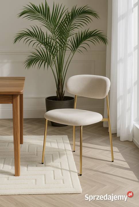 Designerskie krzesło tapicerowane Elton kremowe Tarchały Małe sprzedam