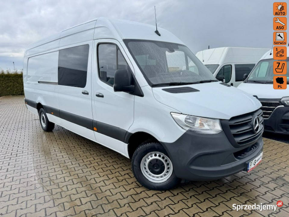 Mercedes Sprinter SALON 319 190 DOKA 7 OSÓB XXXL serwisowany w ASO wielkopolskie Leszno