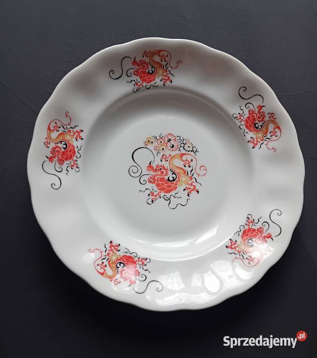 Duży głęboki talerz patera ze smokiem Karolina sprzedam