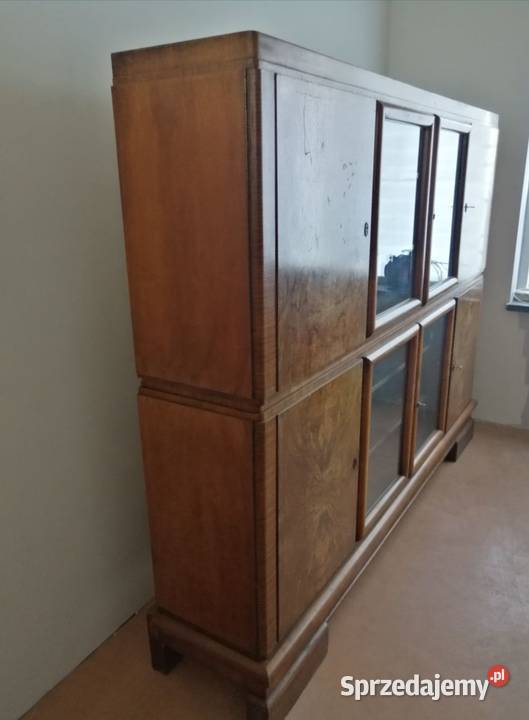 biblioteka Art deco orzech lata 30te XXw Niemcy Radomsko