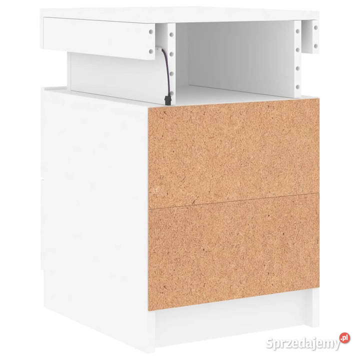 Szafki nocne z oświetleniem LED 2 białe 35x39x55 mazowieckie Warszawa