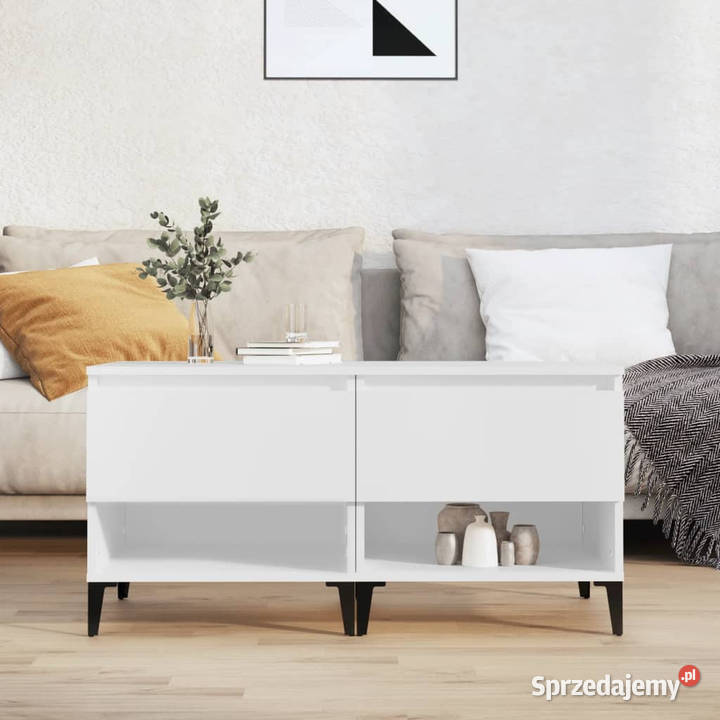 Stoliki boczne 2 białe 50x46x50 WM819549 mazowieckie Warszawa
