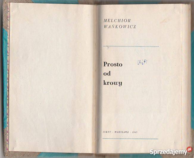 7436 PROSTO KROWY MELCHIOR WAŃKOWICZ Czyrna sprzedam