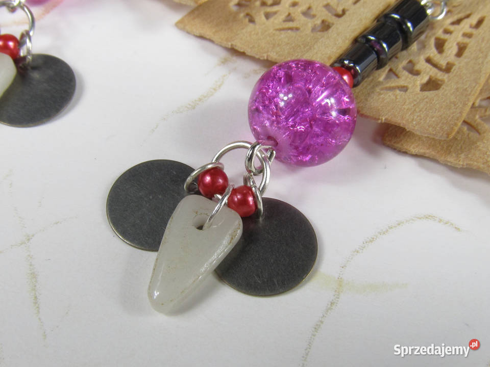 Bransoletka kolczyki zestaw biały grafitowy Katowice