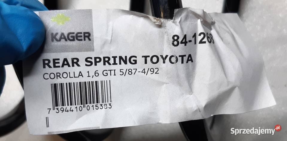 2X SPRĘŻYNA ZAWIESZENIA TYŁ TOYOTA COROLLA E9 16 sprężyny zawieszenia Zawieszenie i układ kierowniczy Mielęcin sprzedam