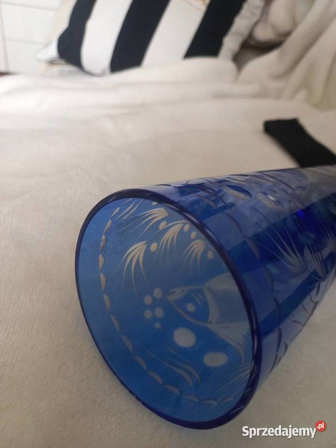 Wazon kryształowy Ryba szkło kobaltowe Toruń