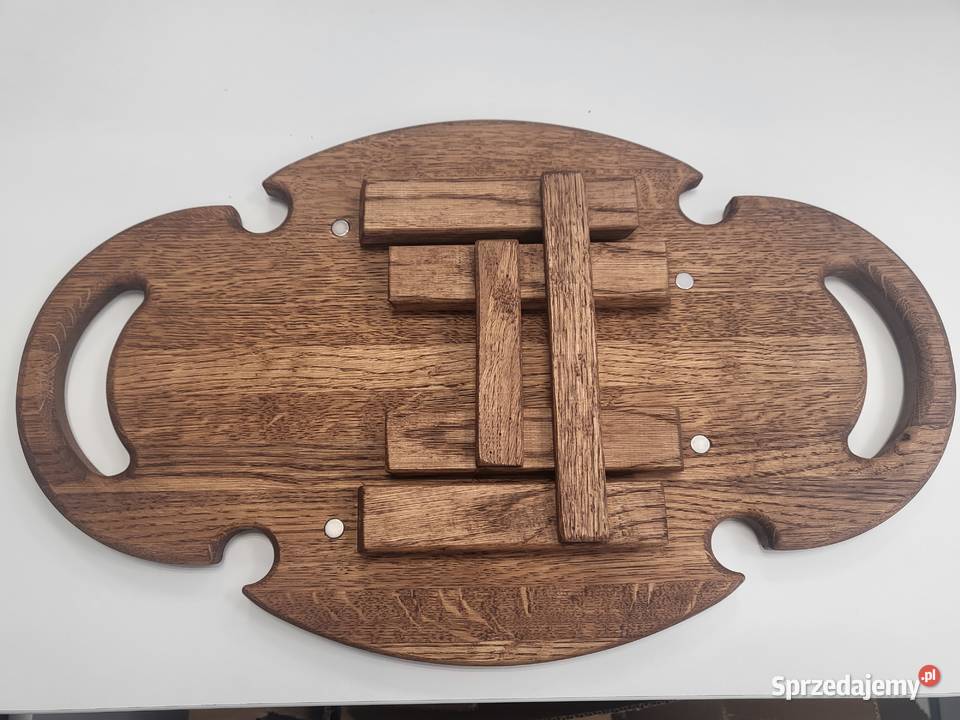 STOLIK DO WINA Owalny stoliczek do wina 3 jasny małopolskie Skawina