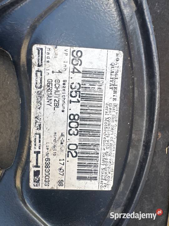 PORSCHE 964 OSŁONA TARCZY PRZÓD LEWA 96435180302