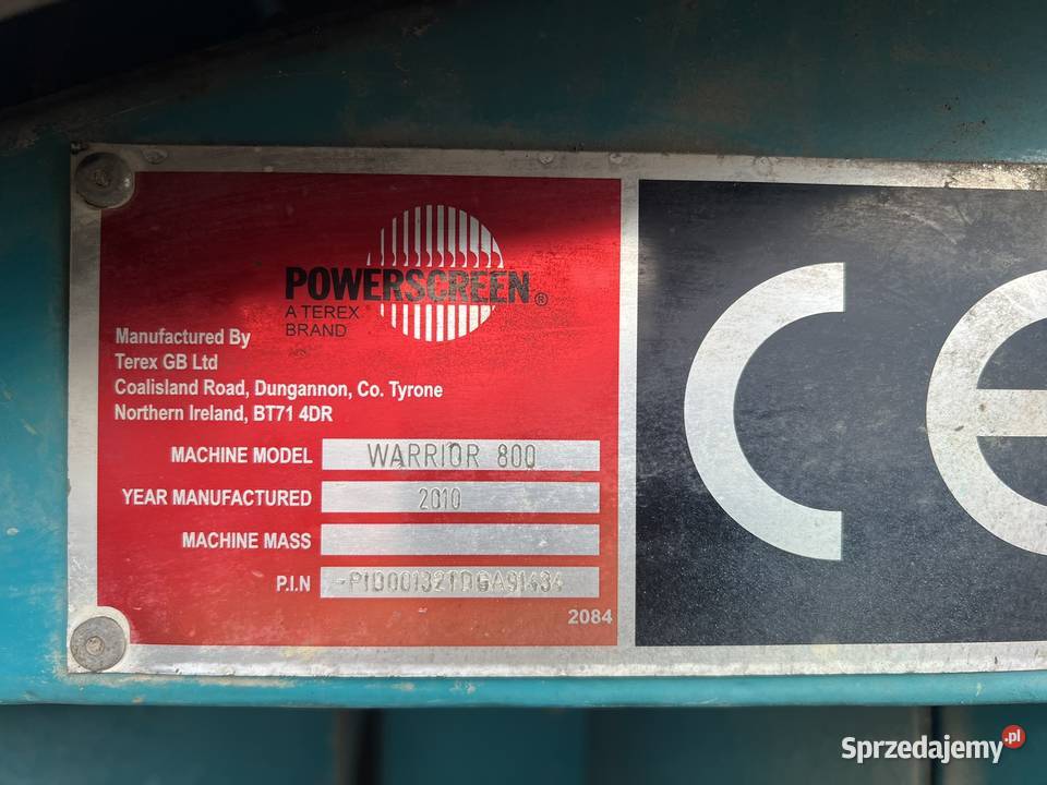 Przesiewacz Powerscreen Warrior 800 Zator
