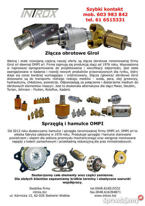 Złącze obrotowe do wody Girol 38 Zabrze