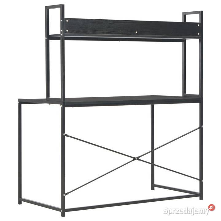 vidaXL Biurko komputerowe czarne 120 x 60 x 138