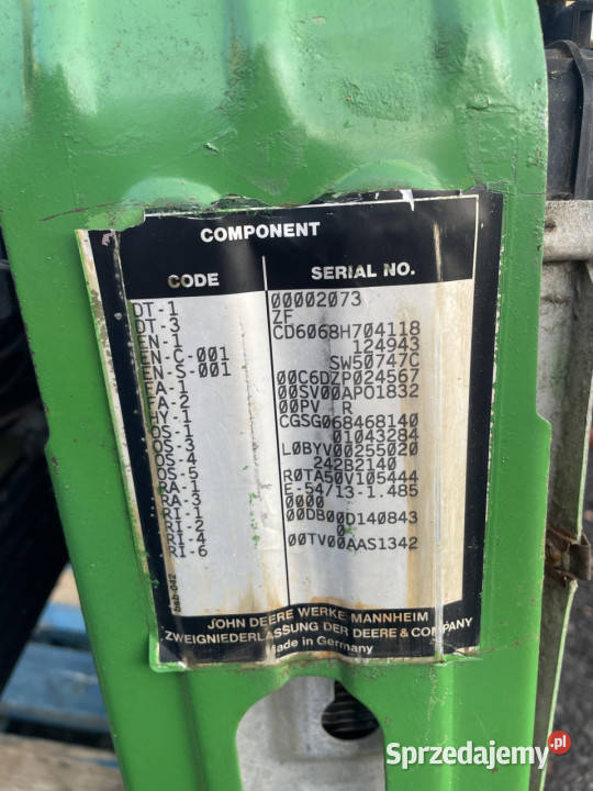 John Deere seria 6005 6020 7020 chłodnica wody wielkopolskie Jastrzębniki