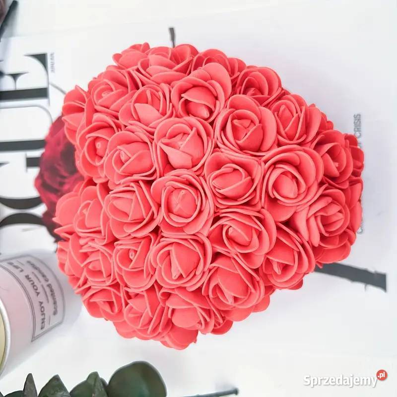 Serce ze Sztucznych Kwiatków Róży Warszawa