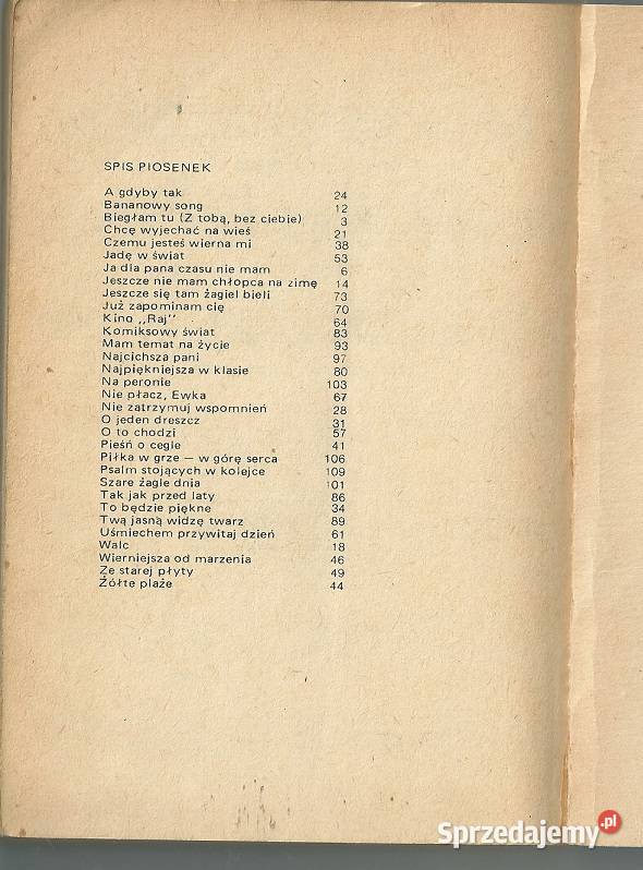 Rewia Przebojów 13 melodie i teksty nuty 1983 łódzkie
