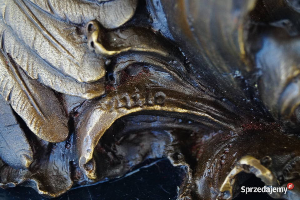 DWA JASTRZĘBIE sokoły POTĘŻNA FIGURA Z BRAZU Antyki, Sztuka, Kolekcje Gizałki