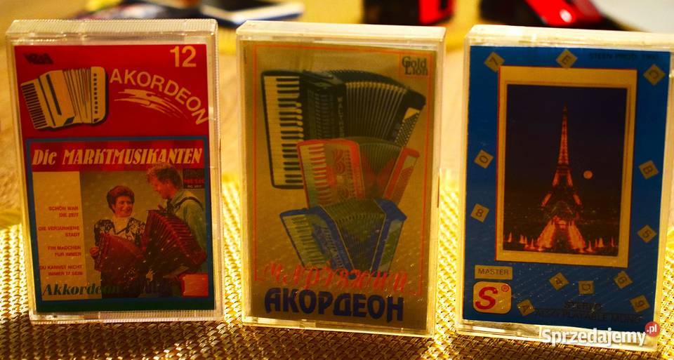 Muzyka na akordeon trzy kasety w stanie kaseta Chełmno