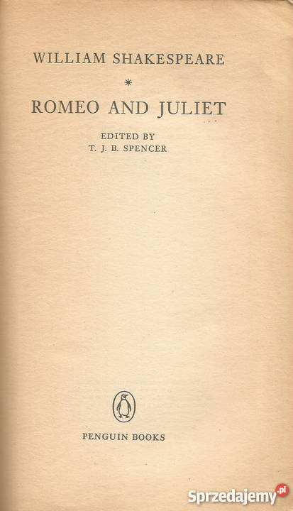 Romeo and Juliet Pnguin Shakespeare 1976 Proza i poezja Pacanów